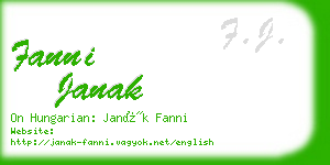 fanni janak business card